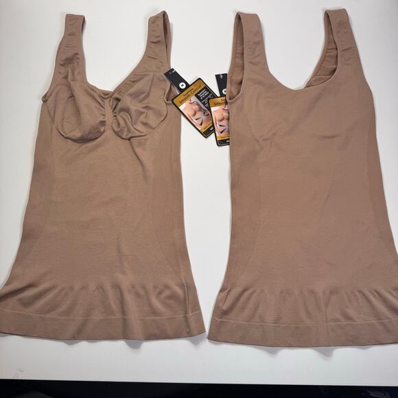 Instant Shaping Non-Wire Shaper Cami Seamless Smooth Control Beige M (LOT OF 2) - Picture 2 of 6